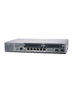 SRX320 Services Gateway includes hardware (8GE, 2x MPIM slots, 4G RAM, 8G Flash, power adapter and cable) and Junos Software Enhanced (Firewall, NAT, IPSec, Routing, MPLS, Switching and Application Security). RMK not included