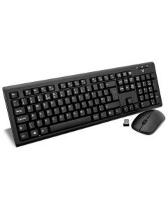 V7 Keyboard & Mouse - USB Wireless RF - English (UK) - Black - USB Wireless RF - Optical - 1600 dpi - 3 Button - Black